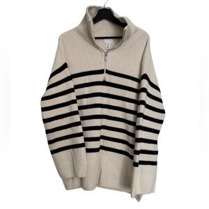 H/M RIB-KNIT HALF-ZIP SWEATER